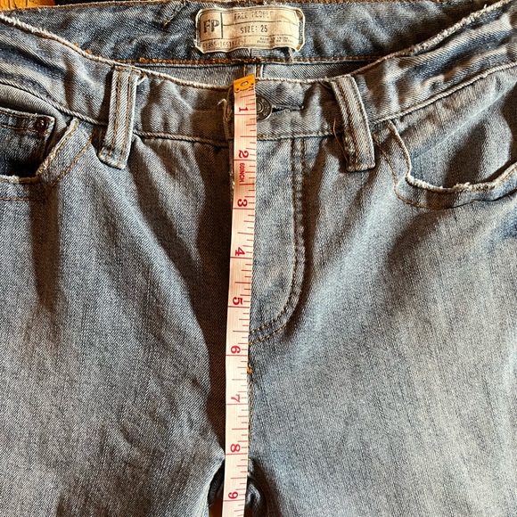 Free People Patchwork Frayed Hem Skinny Jeans - Picture 8 of 8